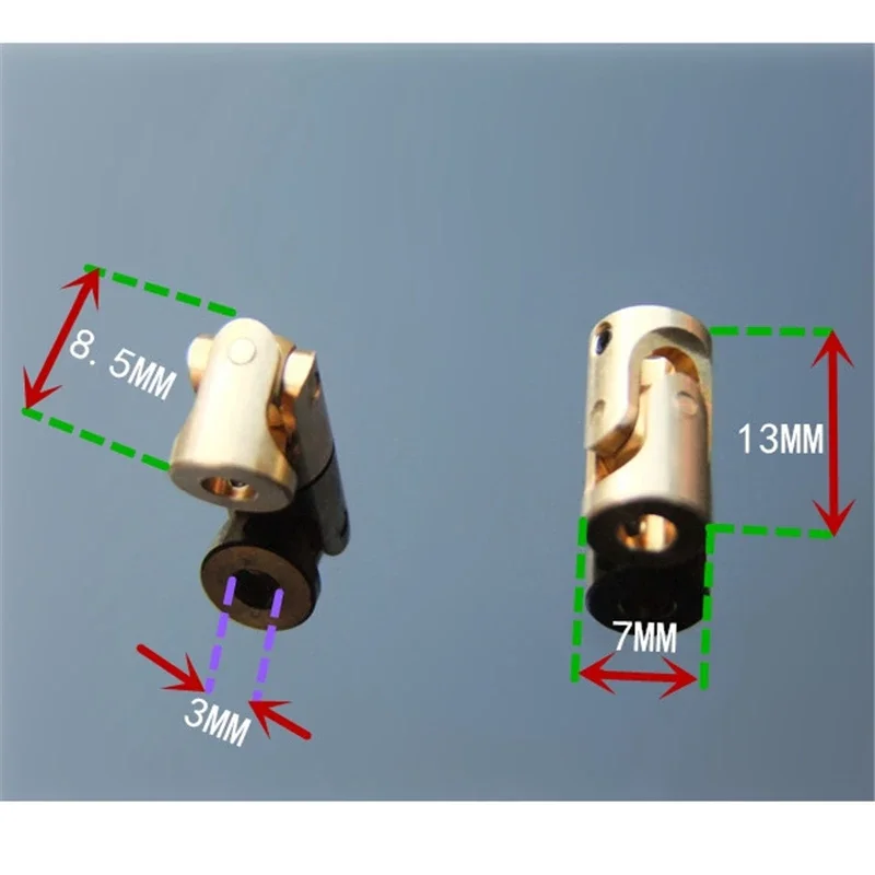 3 มม.ทองเหลืองทองแดง Universal Joint Coupling DIY 1:24 1:18 รุ่นเกียร์เรือเครื่องบิน