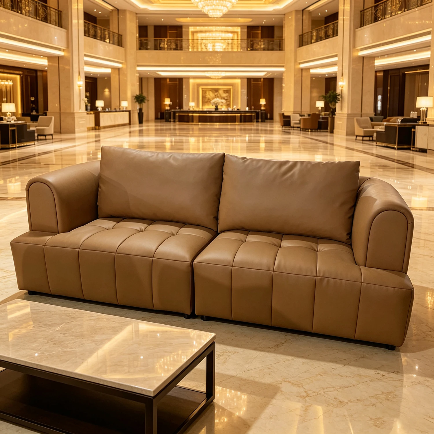 Microfiber Leather Modular Sectional Sofa Luxury Compression Sofa Set Modern Living Room Home Furniture