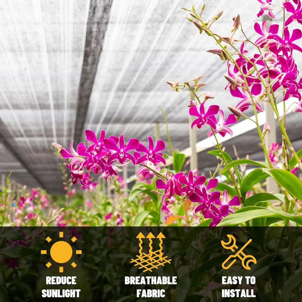 맞춤형 크기 12x20피트 검정 차광막 (그로밋 및 지퍼 타이 포함) 야외 정원 보호용