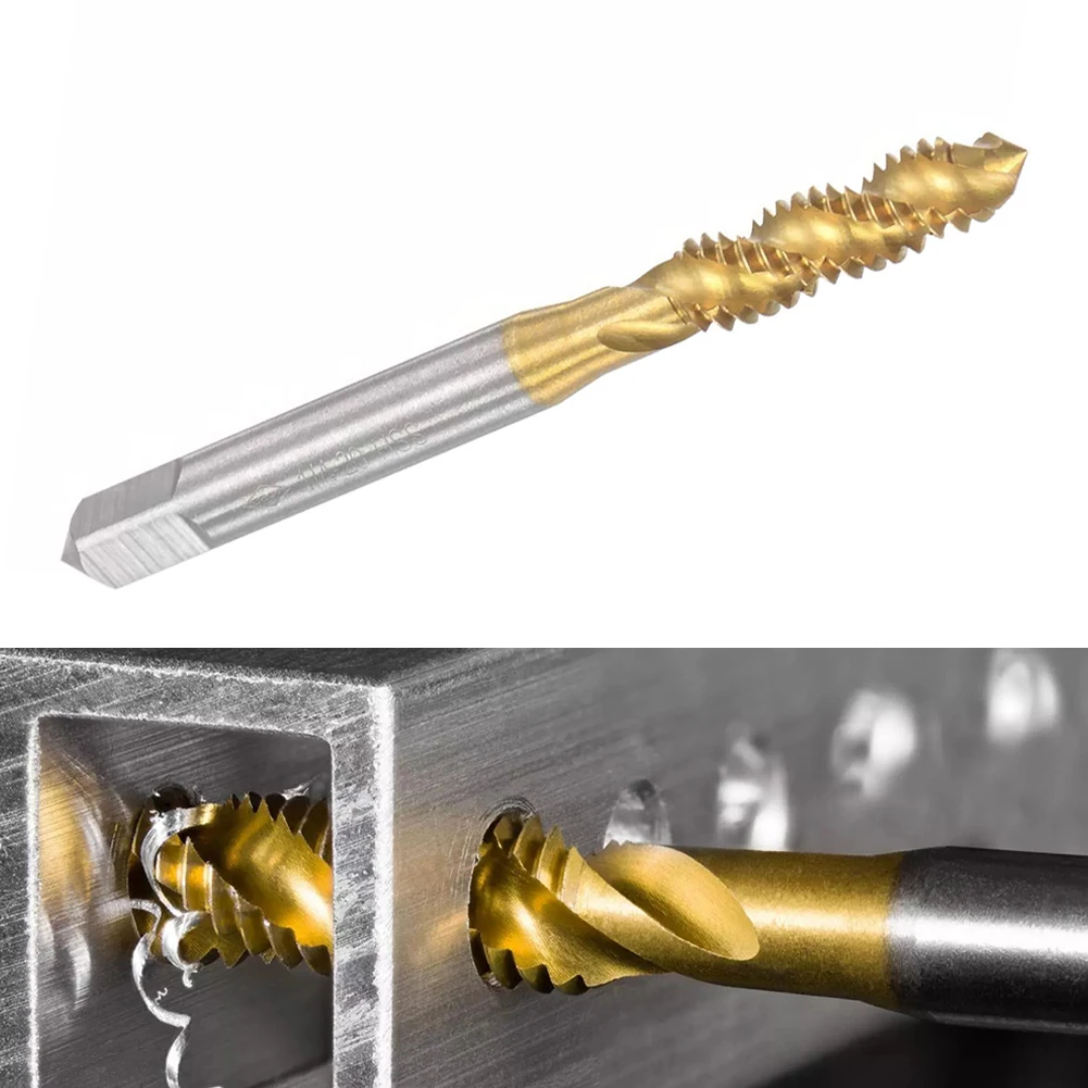 For Tapping Machines High Speed Steel Tap Upward Chip Removal Wear-resistant Rust-resistant Spiral Groove Design