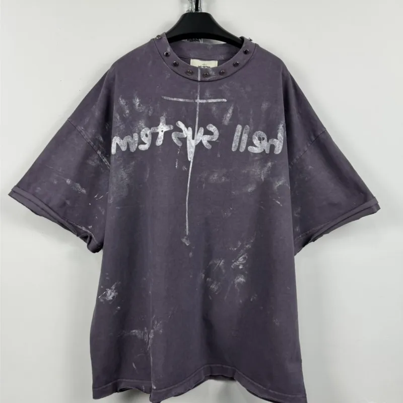 High Quality Wasteland Style Washed Old Dirty Dyed Short-Sleeved T-shirt