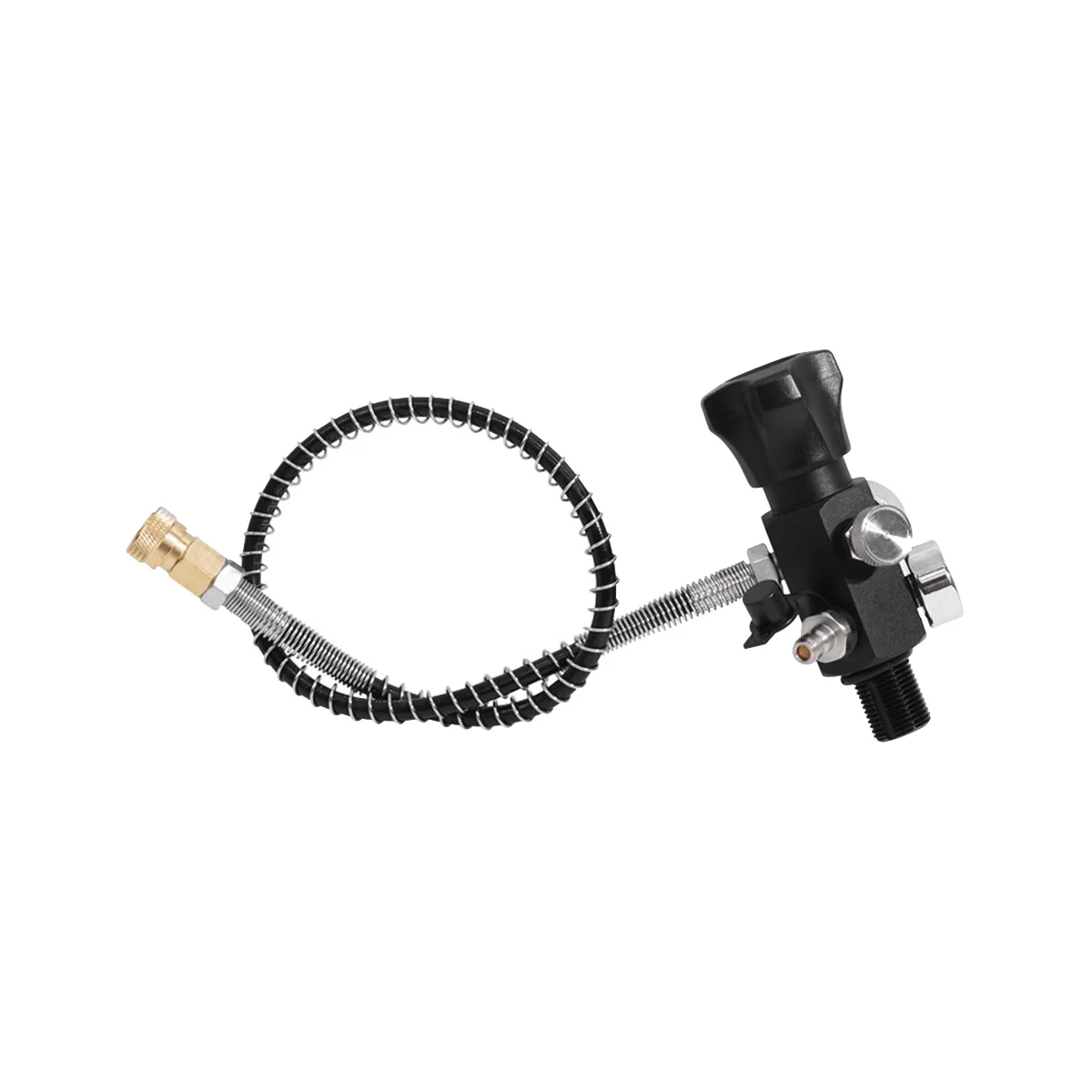 HPAT M18X1.5 Fill Refill Station Tank Charging Valve Dual Gauge with 50cm High Pressure Hose