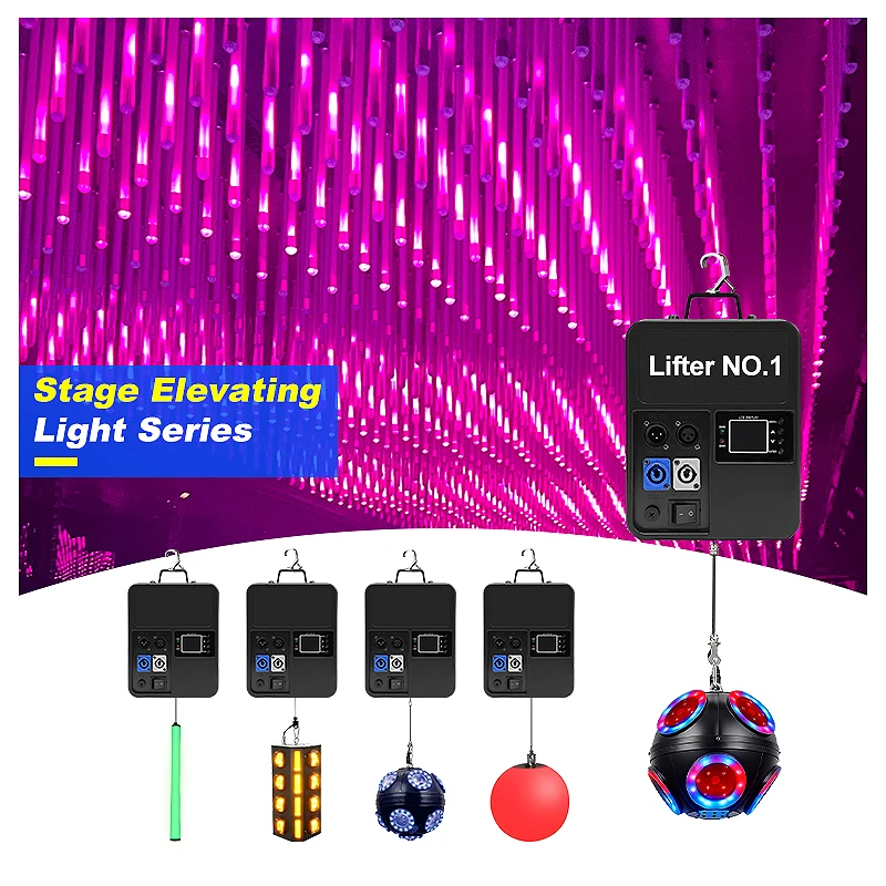 SHTX Wholesale DMX-Controlled LED Kinetic Lift Disco Ball for Disco Wedding Moving Lights Lifting 3D Dynamic Soccer  Light