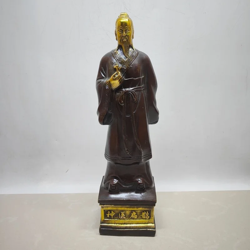 Antique Bronze Statue of Bian Que, Full-Body Sculpture, Craft Ornament