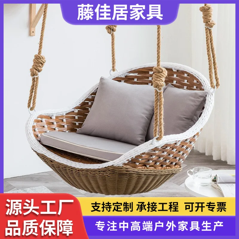 

Suitable for Outdoor Swing Hanging Chair Balcony Bedroom Indoor Household Lazy Chair Hanging Basket Rattan Chair Douyin Cradle R