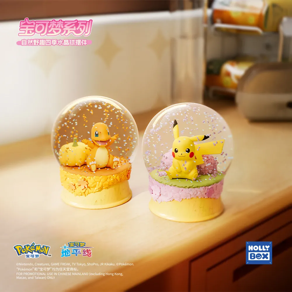 

In Stock HOLLYBOX Original Natural Wild Fun Four Seasons Crystal Ball Decor Pikachu Starter Figurine Blind Box Toys Mystery Box