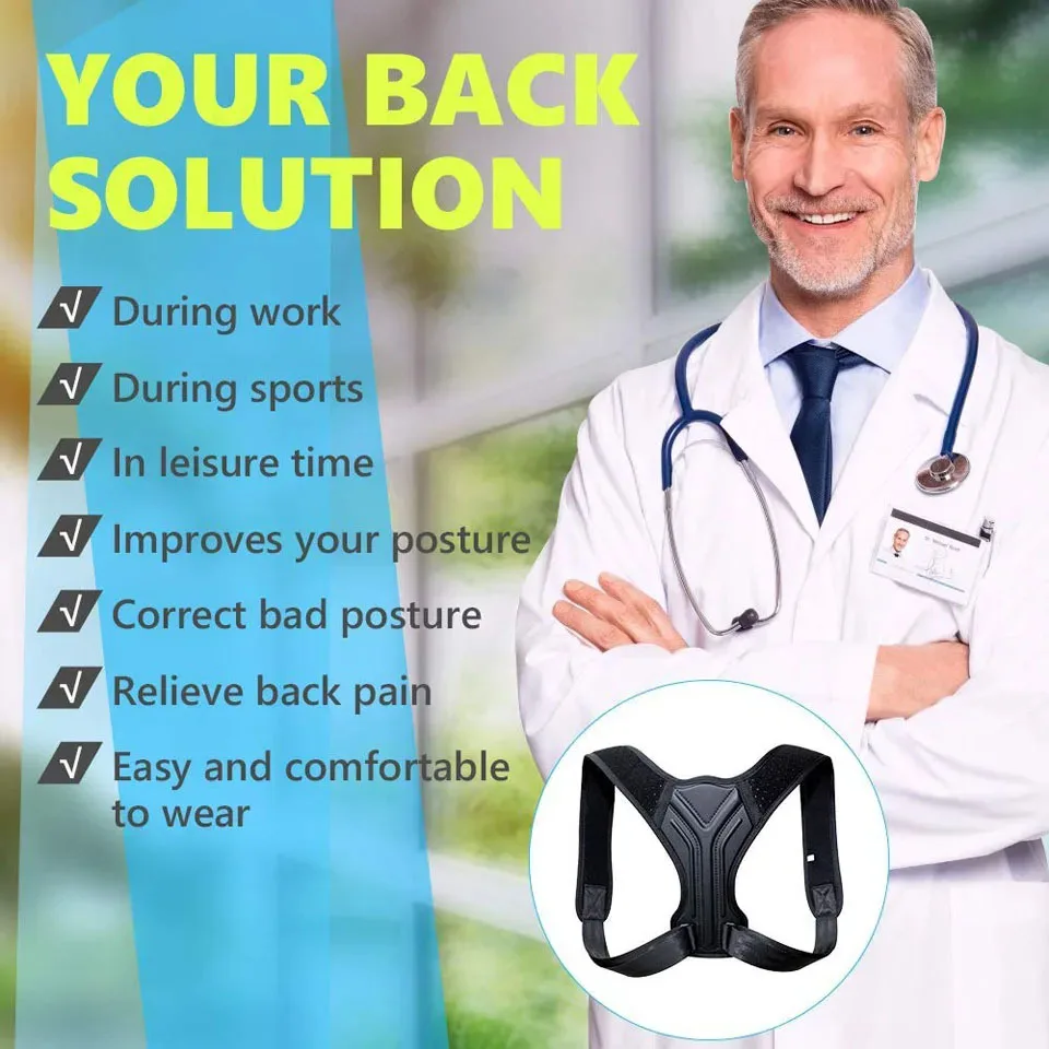 GETINFIT دعامة الظهر العلوية مستقيم تصحيح الجزء العلوي من الظهر الكتف آلام الظهر المدرب الرقبة الظهر الكتف لتخفيف الآلام