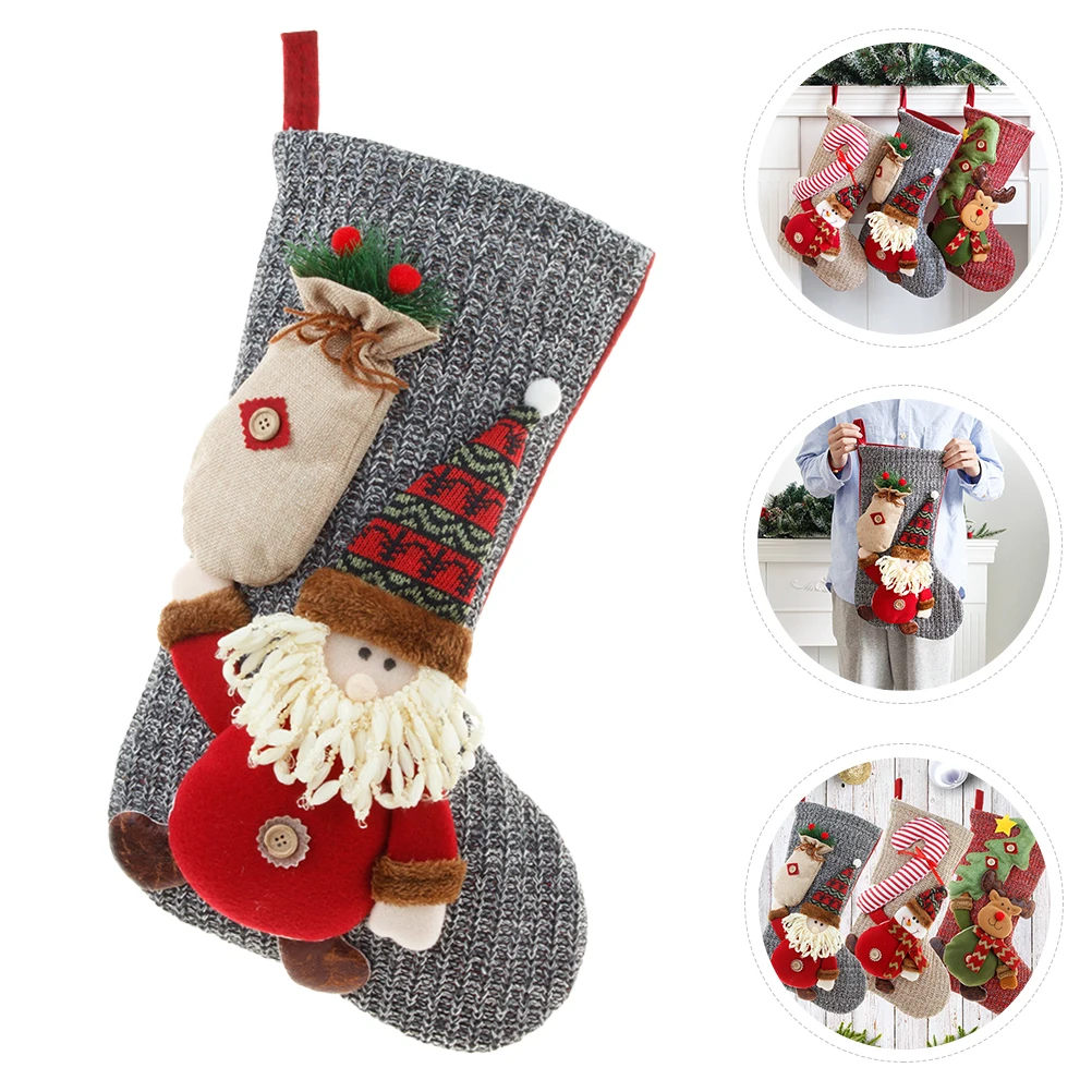 

1pcs Christmas Stockings Decorations Non-Woven Fabric Hanging Socks Kids Candy Bag Holiday Party Decor Xmas Tree Ornaments