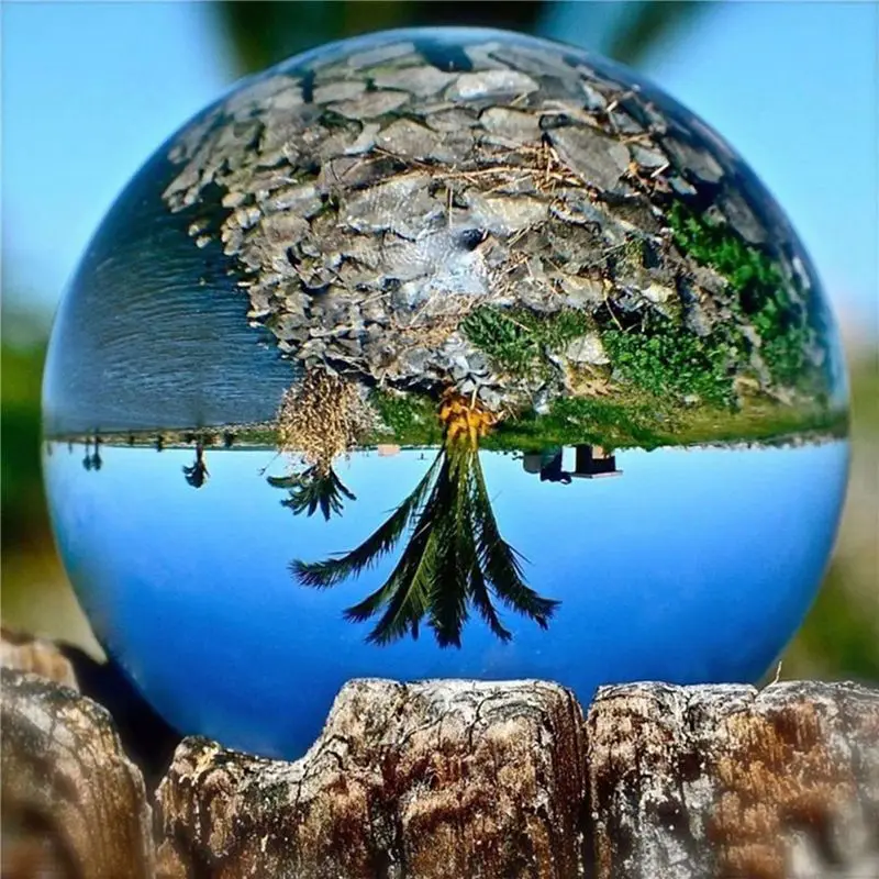 Utility Design 2X Transparent Color Glass Crystal Ball Healing Sphere Photography Props Ball Decor 40Mm