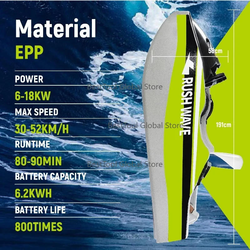High Qu-ality 6-18Kw 72V Electric Go Ka-rt Mini Rush Wave Boat Cheap Ocean Water Sports for Adu-lts for Surfing
