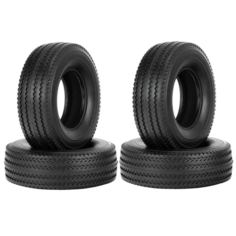4pcs 25mm Hard Rubber Tires for 1/14 Tamiya RC Semi Tractor Truck Tipper MAN King Hauler ACTROS SCANIA Upgrade Parts