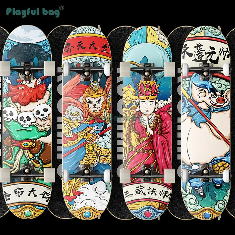 

80x20CM Double Rocker Skateboard Beginner Four Wheel skateboard Children Adult skating sport ABEC-7 bearings Maple deck AMB201