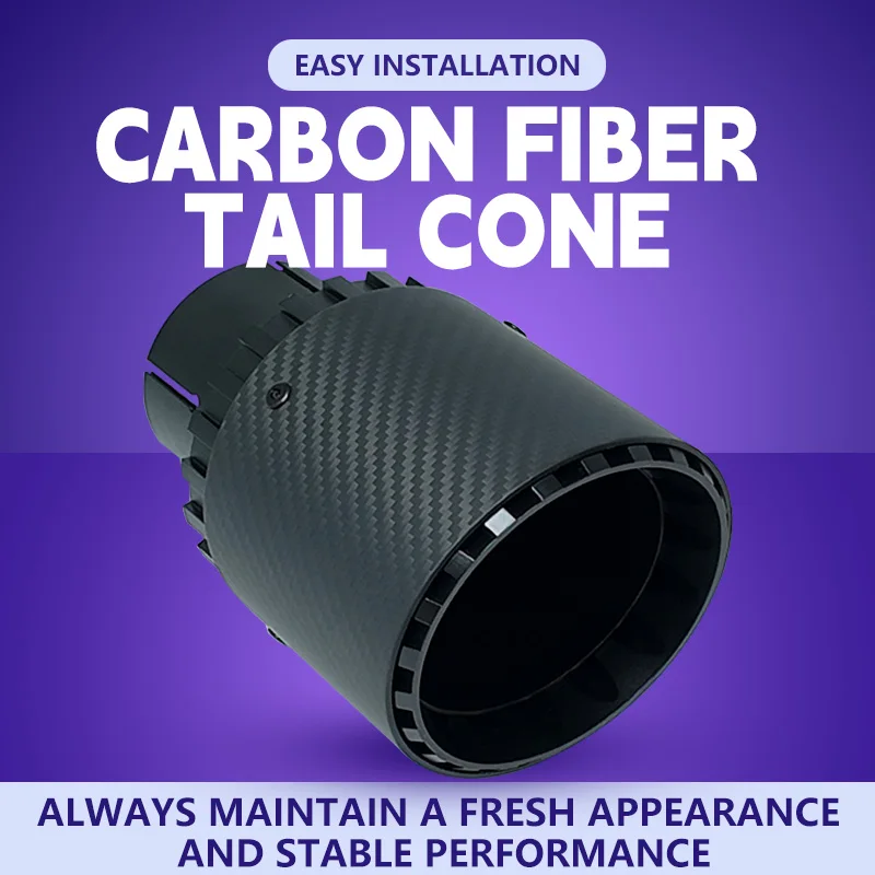 

Выхлопная труба из углеродного волокна и хвостовая крышка из нержавеющей стали для модификации выхлопной системы автомобиля, красивое украшение автомобиля.