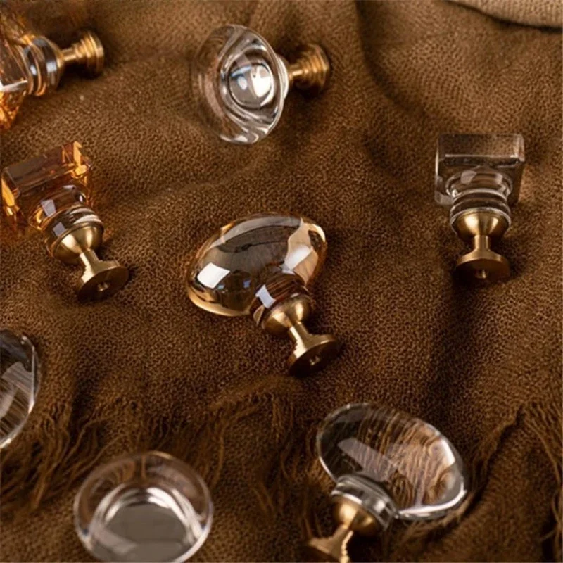 البرونزية الكريستال الأثاث الباب ساحبات الفاخرة جولة اليشم باب خزانة الملابس ساحبات لخزانة درج المطبخ الديكور الباب مجتذب #2