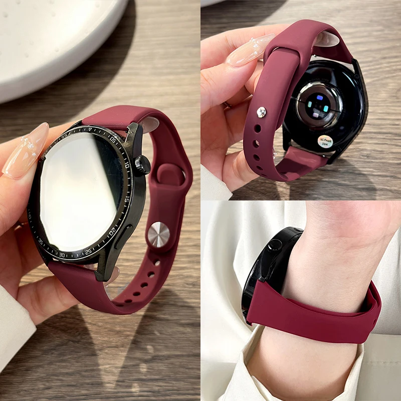 18mm 20mm 22mm Silicone Strap for Samsung Galaxy 7 FE 6 5 4 40/44mm Classic 5Pro Bracelet for Huawei Watch GT5 Pro 46mm GT4 Band image 6