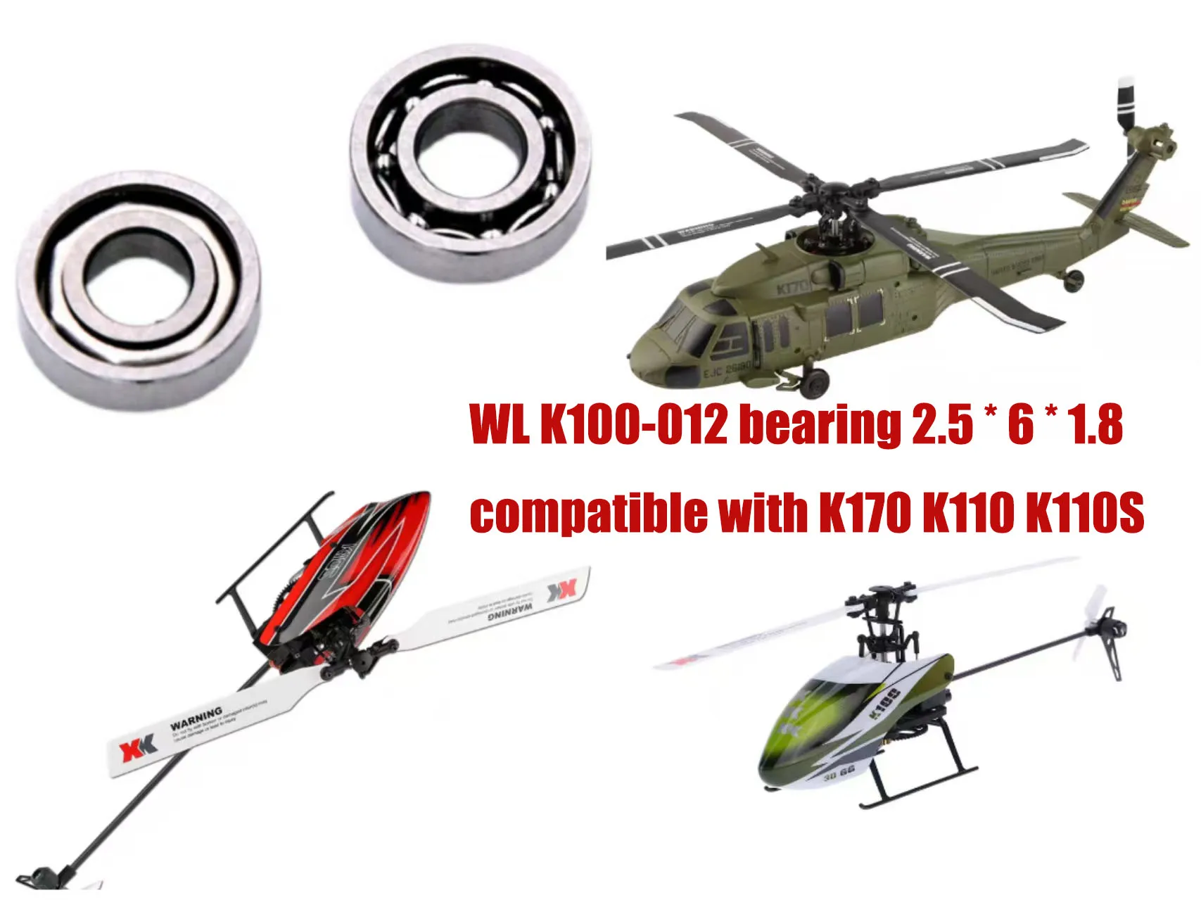 

Подшипники WLtoys K100-012 K170 K110 K110S вертолет с дистанционным управлением 2,5*6*1,0 подшипники