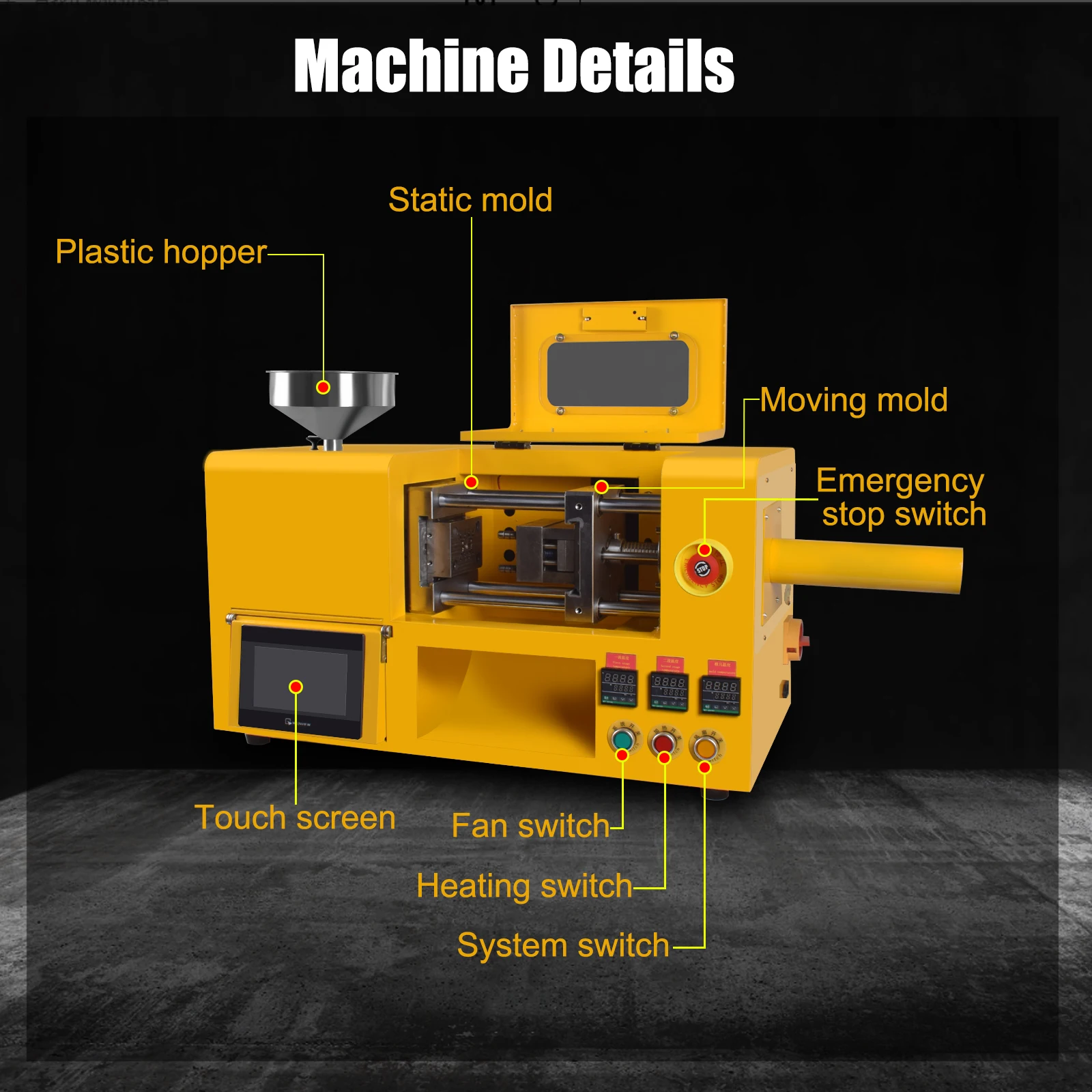 1500W Mini Automatic Injection Molding Machine Dual Engine Support Mold Customization High Precision for Domestic and Industrial