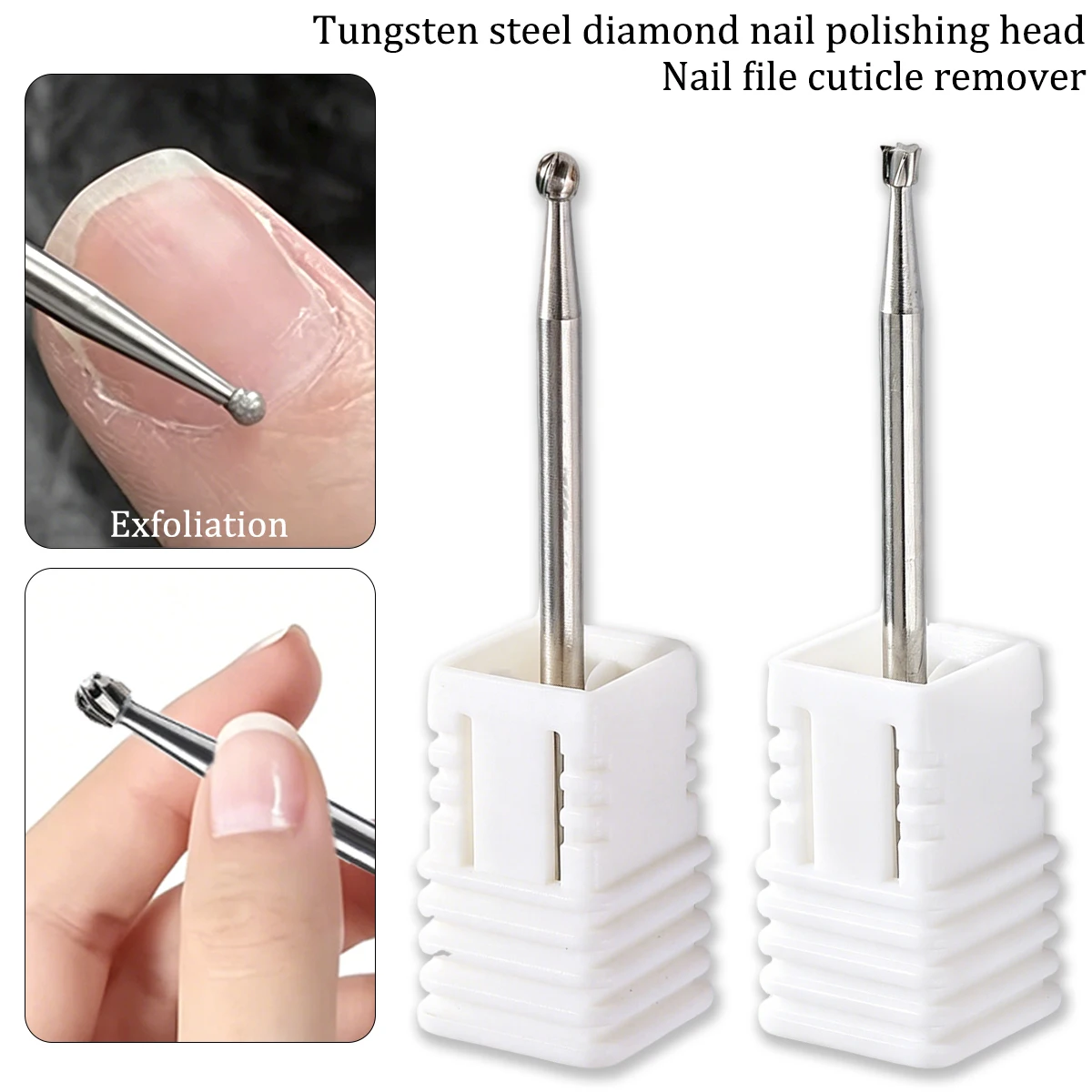 Pre-treatment buffing head, tungsten carbide diamond nail file, cuticle remover rotary file, nail accessories