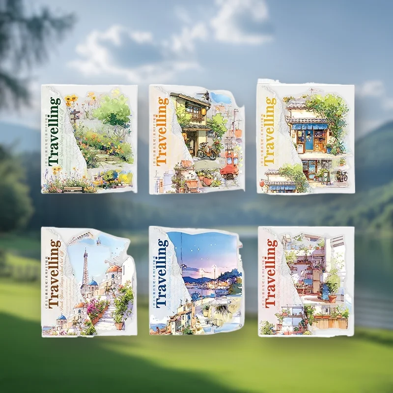 1 Packung/3 Packung 6 Original-PET-Aufkleber für die Herstellung von Reisen, Packen Sie Ihre Taschen und Go-Serie, Journal-Dekoration