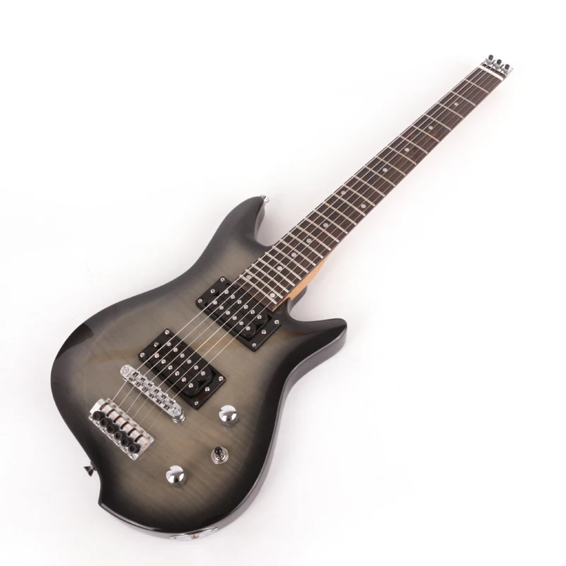 

Stock, headless electric guitar. Black, grade a maple neck, Korean hardware. Factory wholesale and retail, free shipping