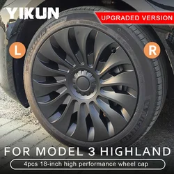 4PCS HubCap 18 Inch for New Tesla Model 3 Highland 2024 Performance Replacement Wheel Cap Automobile Full Rim Cover Accessories