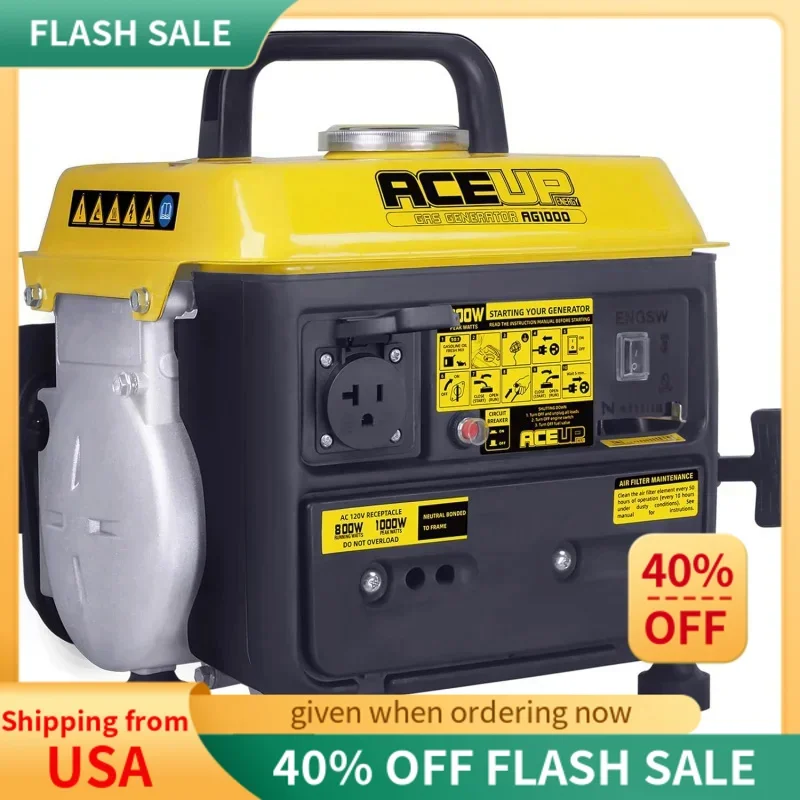 

Aceup Energy 1,000W Gas-Powered Generator, Portable Generator Camping Ultralight, EPA & CARB Compliant