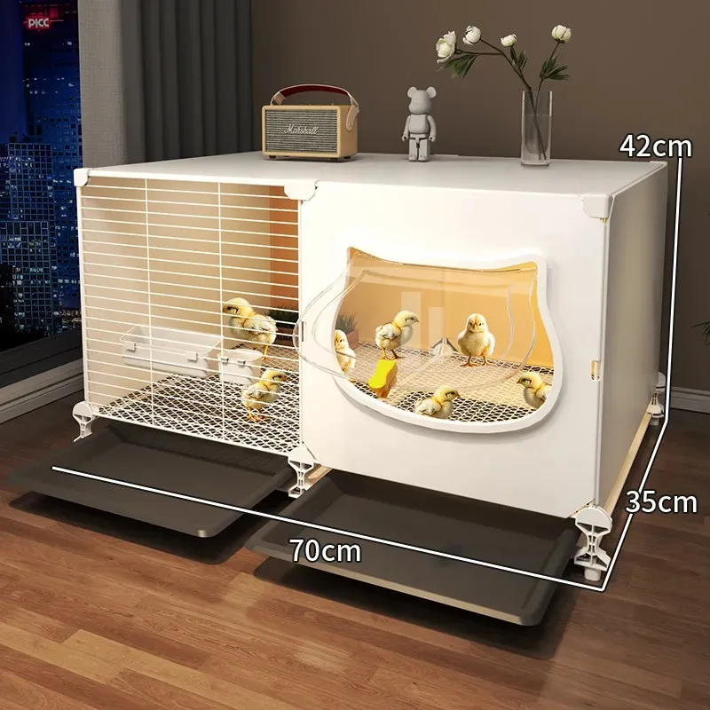 For Chicken Cage Large Household Encrypted Wire Small Pet Feeding Box Tray Toilet Integrated Duck Cage