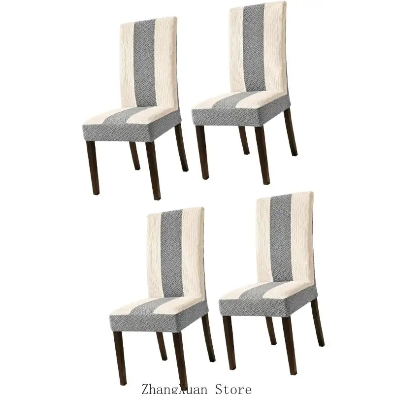 4-teiliges Stretch-Polyester-Stuhlbezug-Set mit elastischem Rand zum Esszimmer 3XUF – Detail 7