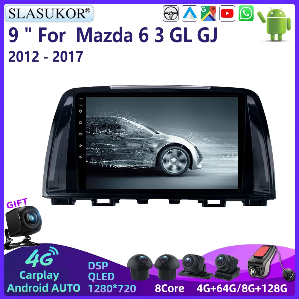 

9 дюймов для Mazda 6 3 GL GJ 2012 - 2017 Android автомобильное радио мультимедийный видеоплеер автомобильный аудио стерео плеер навигационная система