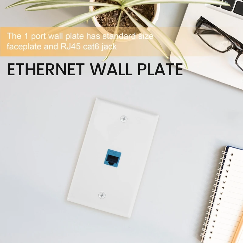 XTECH 2-Pack Ethernet Wall Plate, RJ45 Cat6 Female To Female Jack Inline Coupler Face Plates