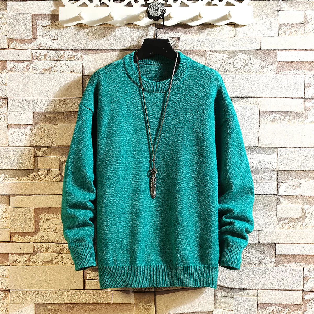 ربيع الخريف س الرقبة البلوفرات الرجال فضفاضة عادية محبوك الشارع الشهير البلوزات شيك سحب على كم طويل متماسكة سترة حجم كبير 5XL