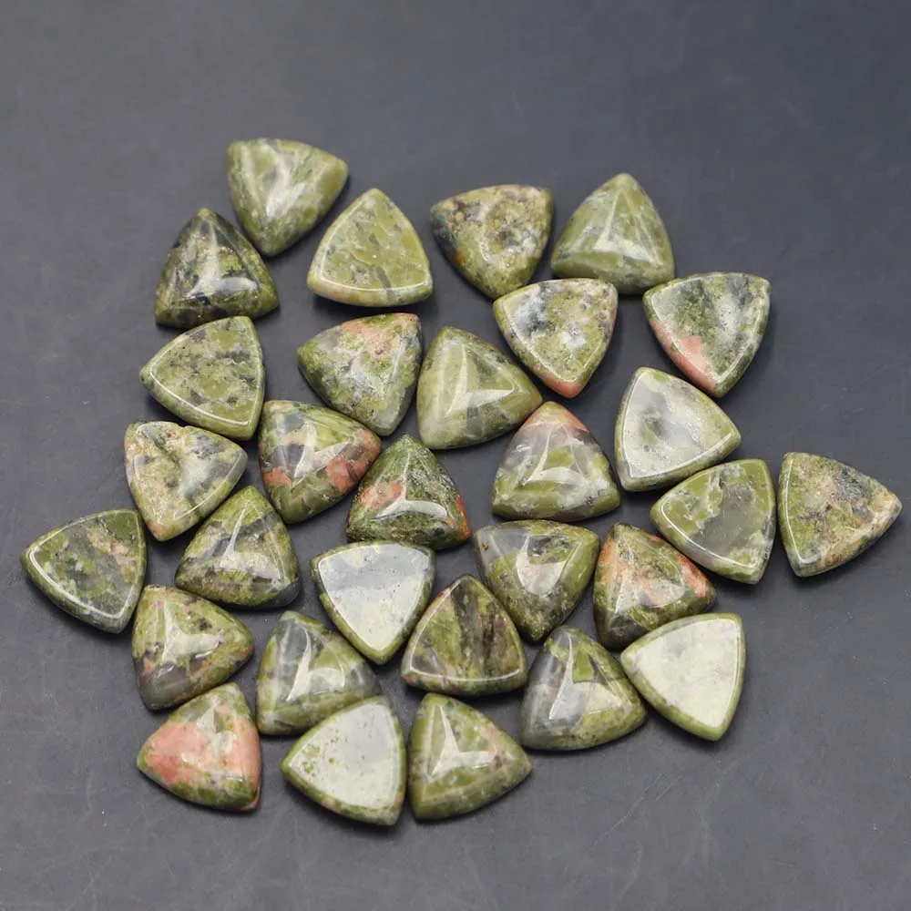 

10x10mm Natural Stone Triangle Cabochon Setting Bead Unakite Jade for Jewelry&Clothes Accessories Wholesale 50pcs Free Shipping