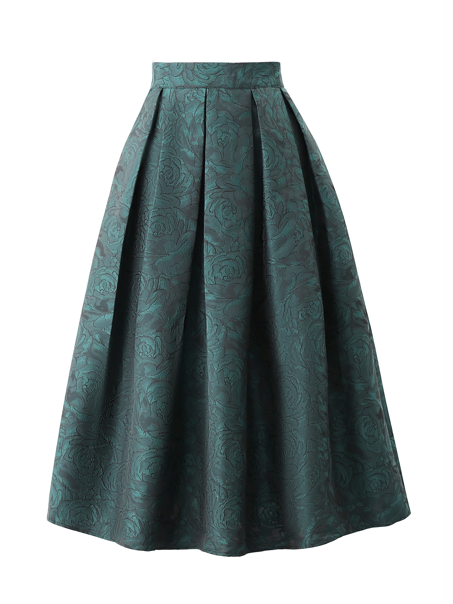 

Spring and Autumn New Women's Half Skirt, Fashionable Commuting Green Embroidered Fresh and Elegant Mid Length Half Skirt