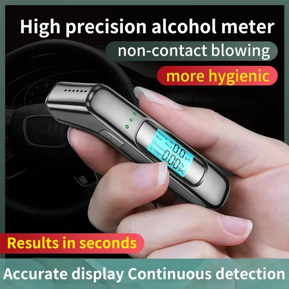 

Portable Non-Contact Alcohol Tester LCD Display Breathalyzer Accuracy Alcohol Detector Automatic Breath Alcohol Test