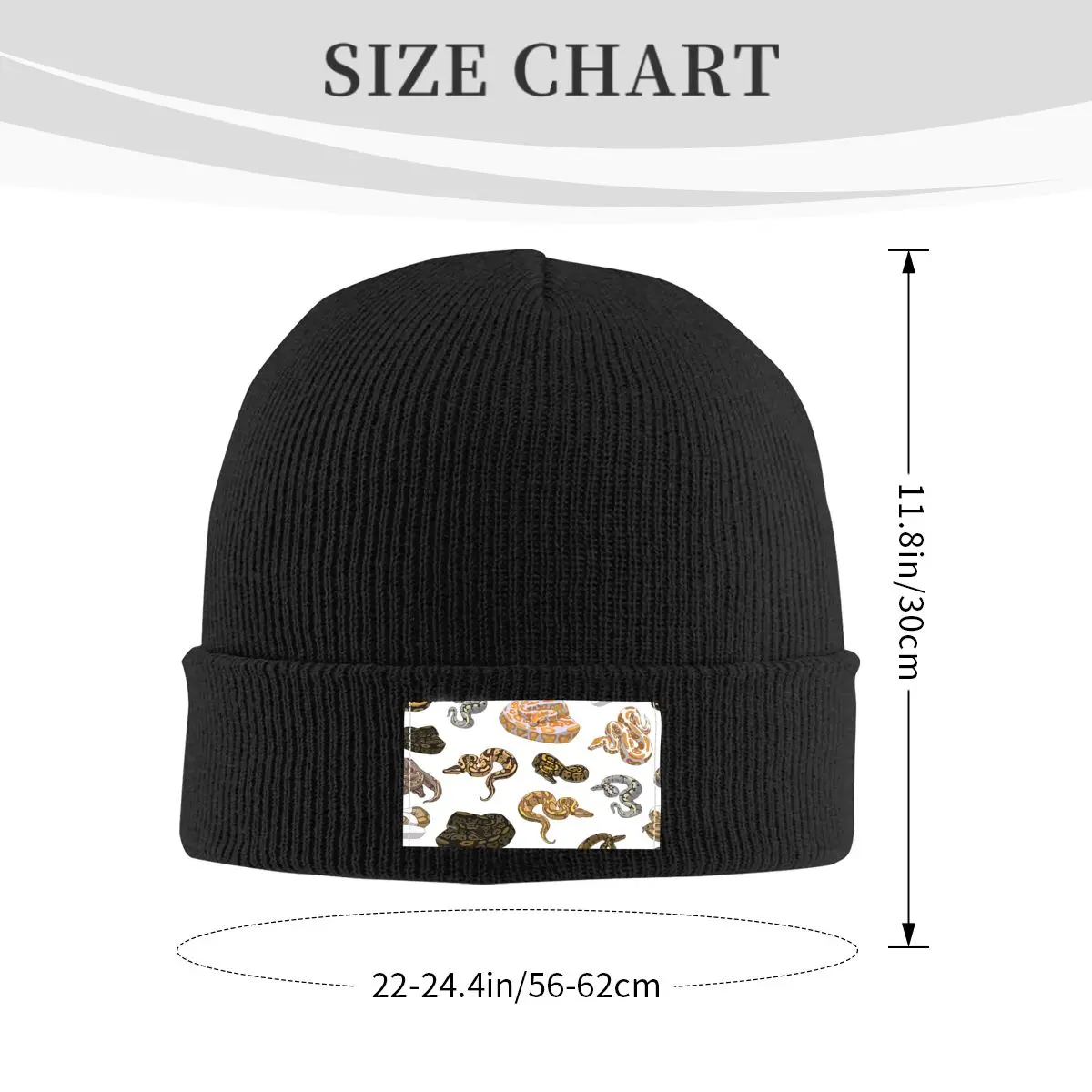 الكرة بيثون مورف الأفعى نمط قبعات منسوجة شتاء دافئ بيني قبعة للجنسين قبعات بونيه متماسكة الموضة #3