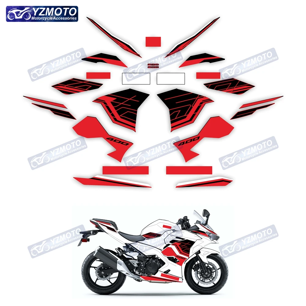 For NINJA400 2018 2019 2020 2021 2022 2023 Motorcycle Sticker Racing Full Car Motorbike Fairing Reflective Decal Stickers Kit