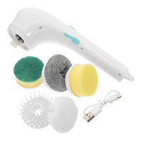 Electric Cleaning Brush White Cordless Power Scrubber Bath Automatic Kitchen Bathroom Shower Tile Handheld Cleaner