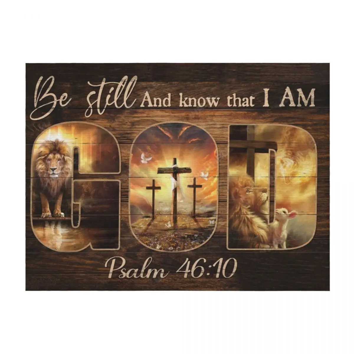 

Be Still And Know That I Am God Psalm46:10 Christian The Lion And The Lamp Jesus Throw Blanket Flannel Blankets