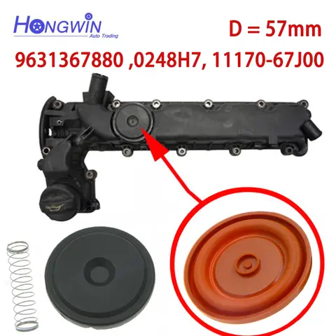 9631367880 0248H7 11170-67J00 PCV Valve Cover Repair Kit Membrane For Peugeot 406 607 806 Citroen C5 C8 Fiat Opel Suzuki 2.2 HDI