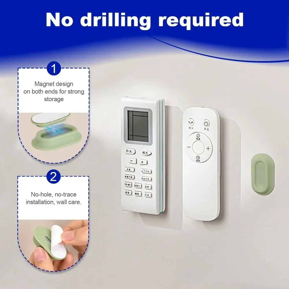 4pcs Magnetic Remote Control Holder Strong Self-Adhesive Wall Mount Bracket TV Conditioner Remotes Universal Household Organizer