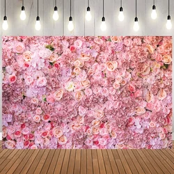 1pc 2.1*1.5M Pink Rose Flower Party Decoration Backdrop Wall Photography Background Cloth Wedding Valentine's Day Rose