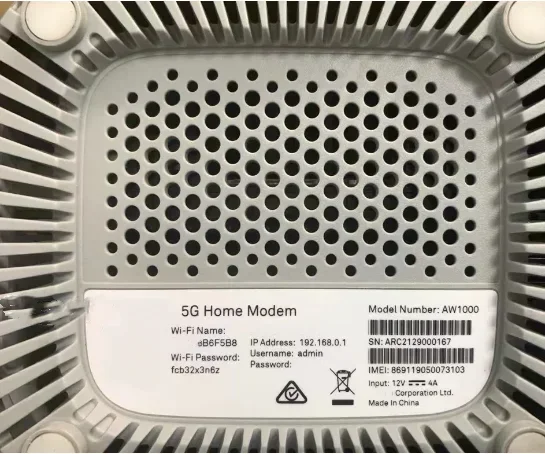 Rouoter 5G AW1000 Home Modem Gigabit Ethernet Port 5G CPE Easy Mesh WiFi Router OpenWrt mit SIM-Kartensteckplatz Router