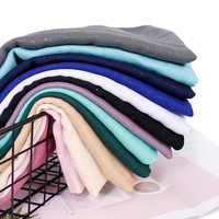 Shimmer Glitter Cotton Viscose Hijab Scarves For Women Muslim Long Shawls Headscarf Wraps Solid Headbands Stole Bufandas Turbans