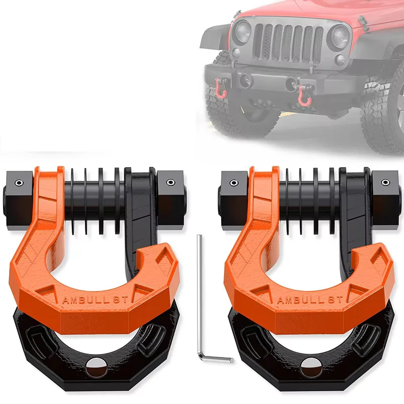 D Ring Shackles 3/4 Split Shackles 8T Towing Winch Shackles Heavy Duty Shackles for Tow Strap Winch Off Road Vehicle Recovery