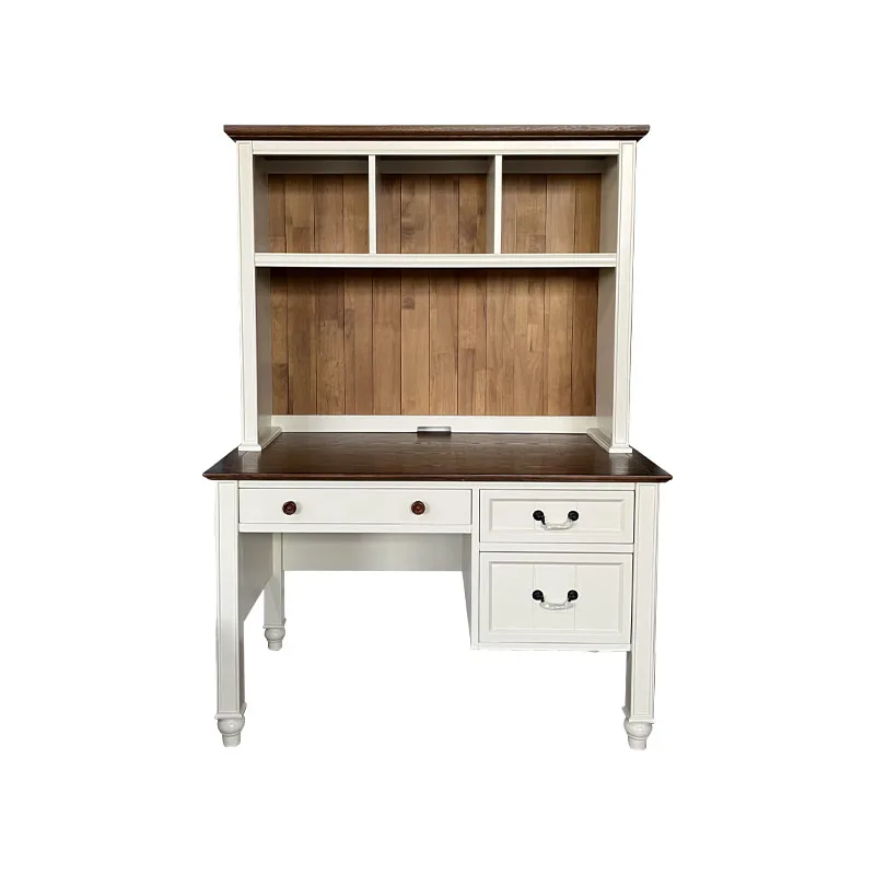 

American home children's study bedroom solid wood desk bookshelf combination modern simple Mediterranean style bookcase