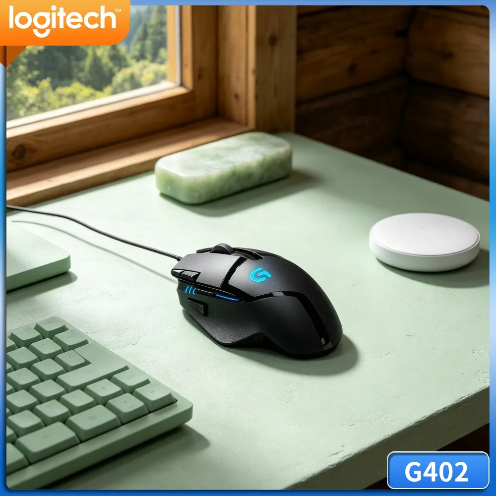 Logitech G402 Hyperion Fury Wired Mouse Fusion Engine Performance Tech 20M Click Rating For Pro And Beginner Gamers