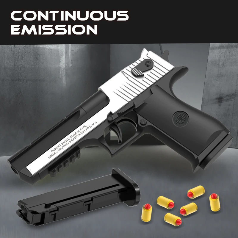 2026.Automatic Shell Ejection Desert Eagle Toy Gun, Air Gun, Soft Bullet Continuous Firing Children's Shooting