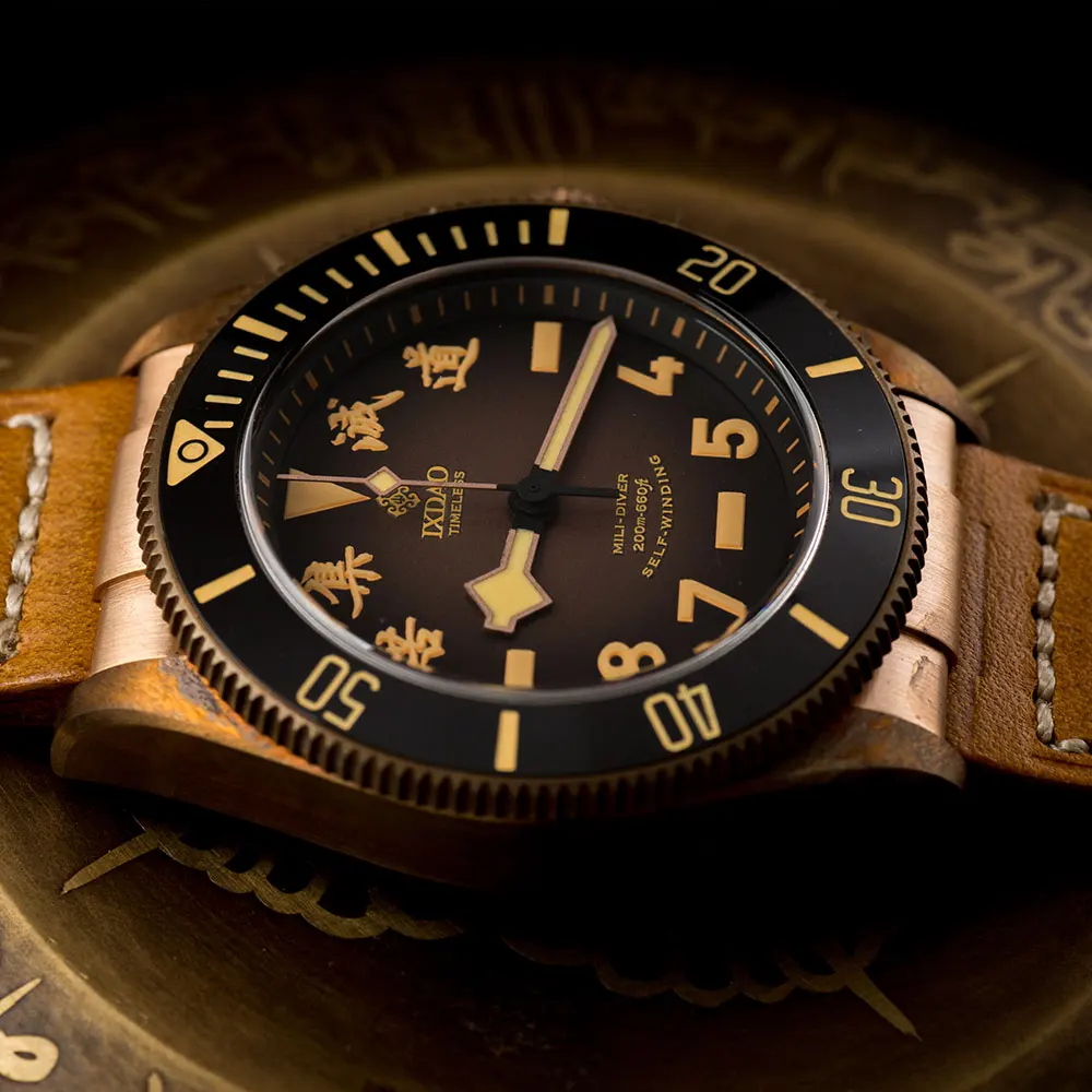 Imagem -06 - Ixdao-limited Edition Bronze Diver Ver Relógio Mecânico Automático Pt5000 Bgw-9 Waterproof 200 Fashion Luxury Sapphire 39 mm Novo