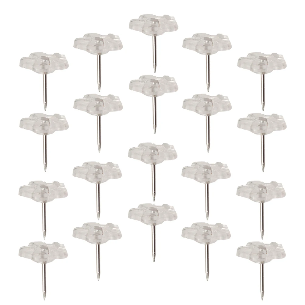

100Pcs Transparent Thumbtacks Plastic Iron Pushpins Bulletin Thumbtacks Wall Hangings Map Marking Art Projects