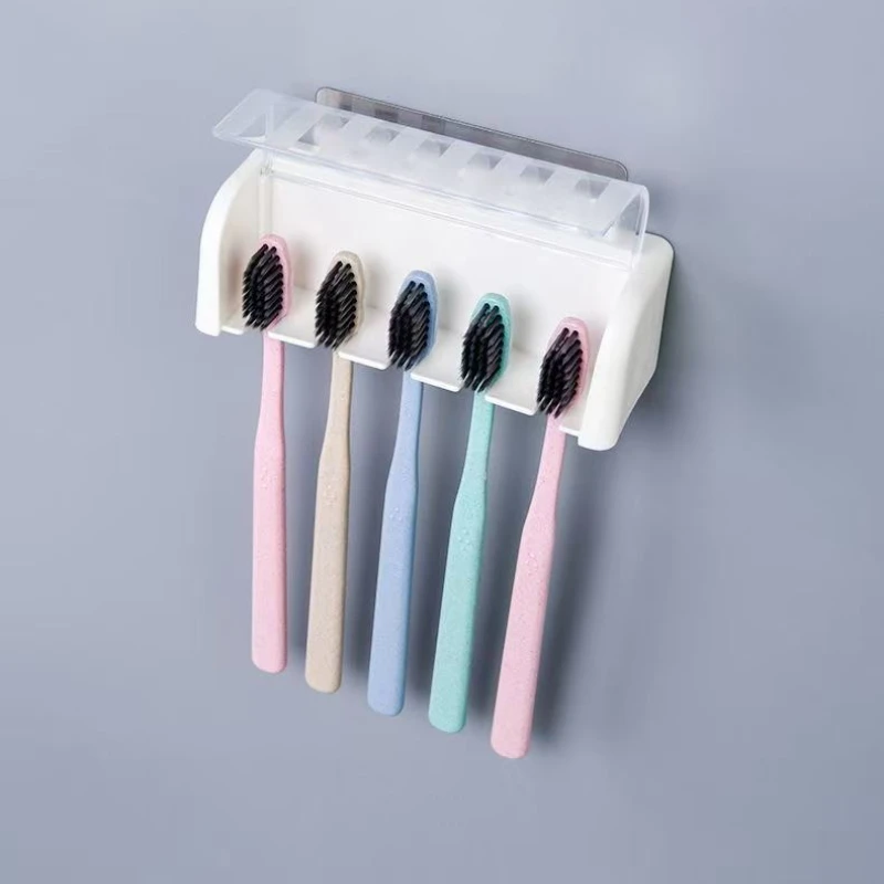 Suporte adesivo removível para escova de dentes - Organizador de parede para banheiro sem perfuração, armazenamento resistente à água com base de ventilação